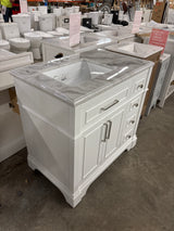 Melpark 36 in. W x 22 in. D x 34.5 in. H Bath Vanity in White with Epoxied Top