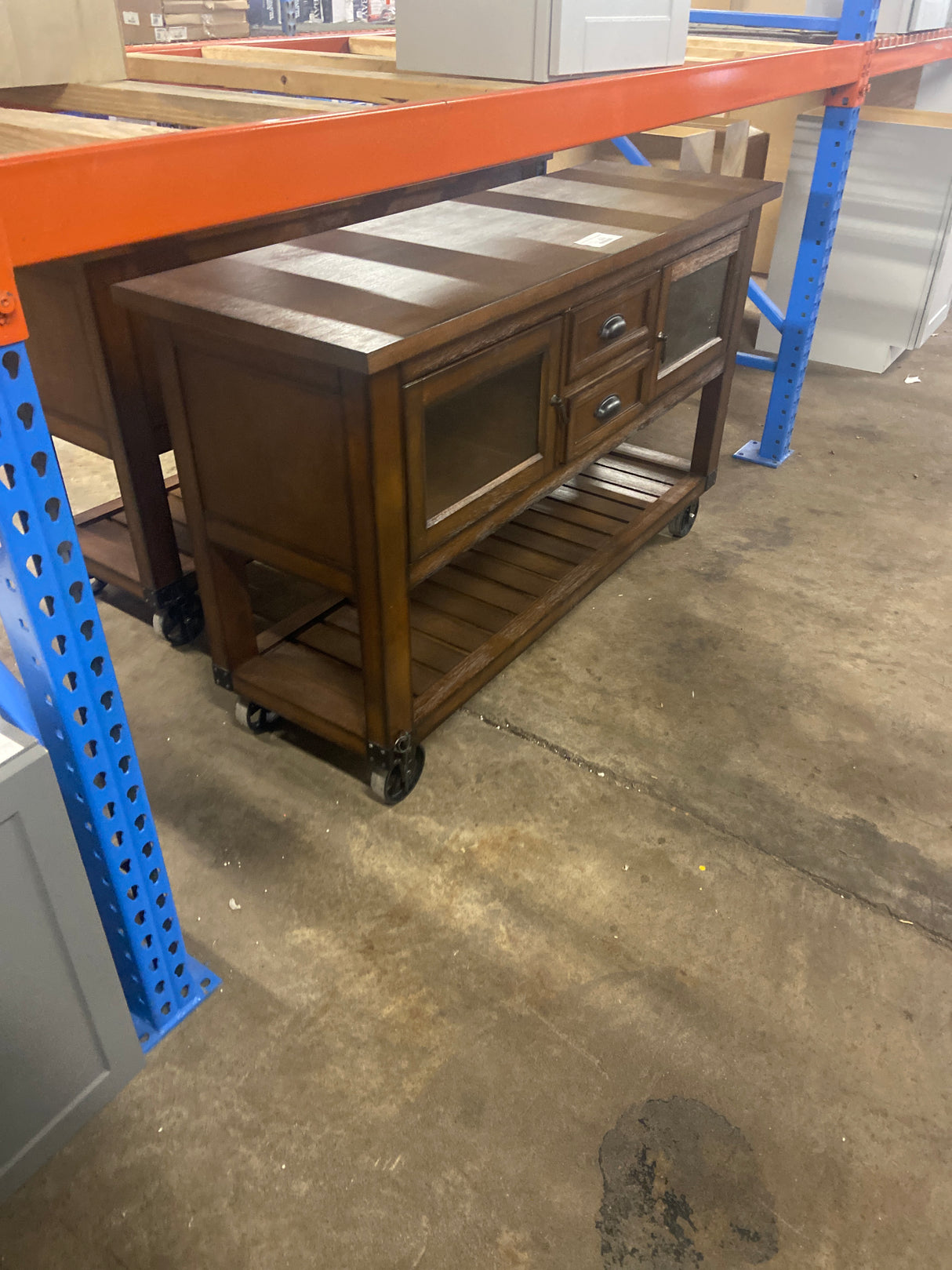 Classical Wooden Kitchen Cart in Brown