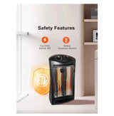 1500-Watt Black Electric Tower Quartz Infrared Space Heater with Thermostat
