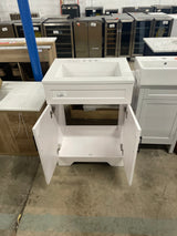 Southfield 25 in. Single Sink Freestanding Bathroom Vanity in White with Engineered Solid Surface Top (Assembled)