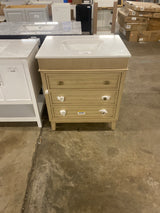 Danby 30 in. Single Sink Platinum Oak Bath Vanity with White Engineered Marble Top (Assembled)