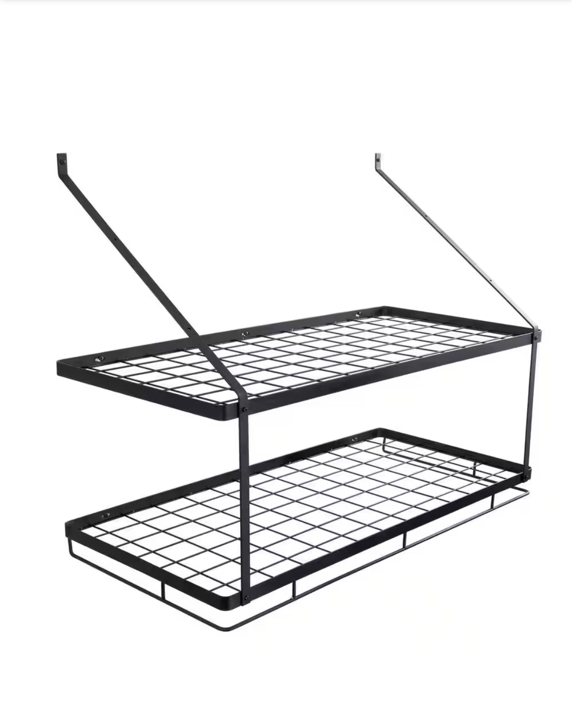 Pot Rack Wall Mounted, Black Wall Mounted, Pot Rack, Pot and Pan Hanging Rack, Pot and Pan Hanger with 12 S Hooks