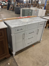 Aberdeen 48 in. Single Sink Freestanding Dove Gray Bath Vanity with Carrara Marble Top (Assembled)