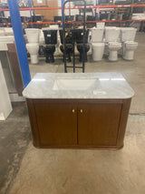 Collette 36 in. Single Sink Cinnamon Oak Bath Vanity with Carrara White Marble Top (Assembled)