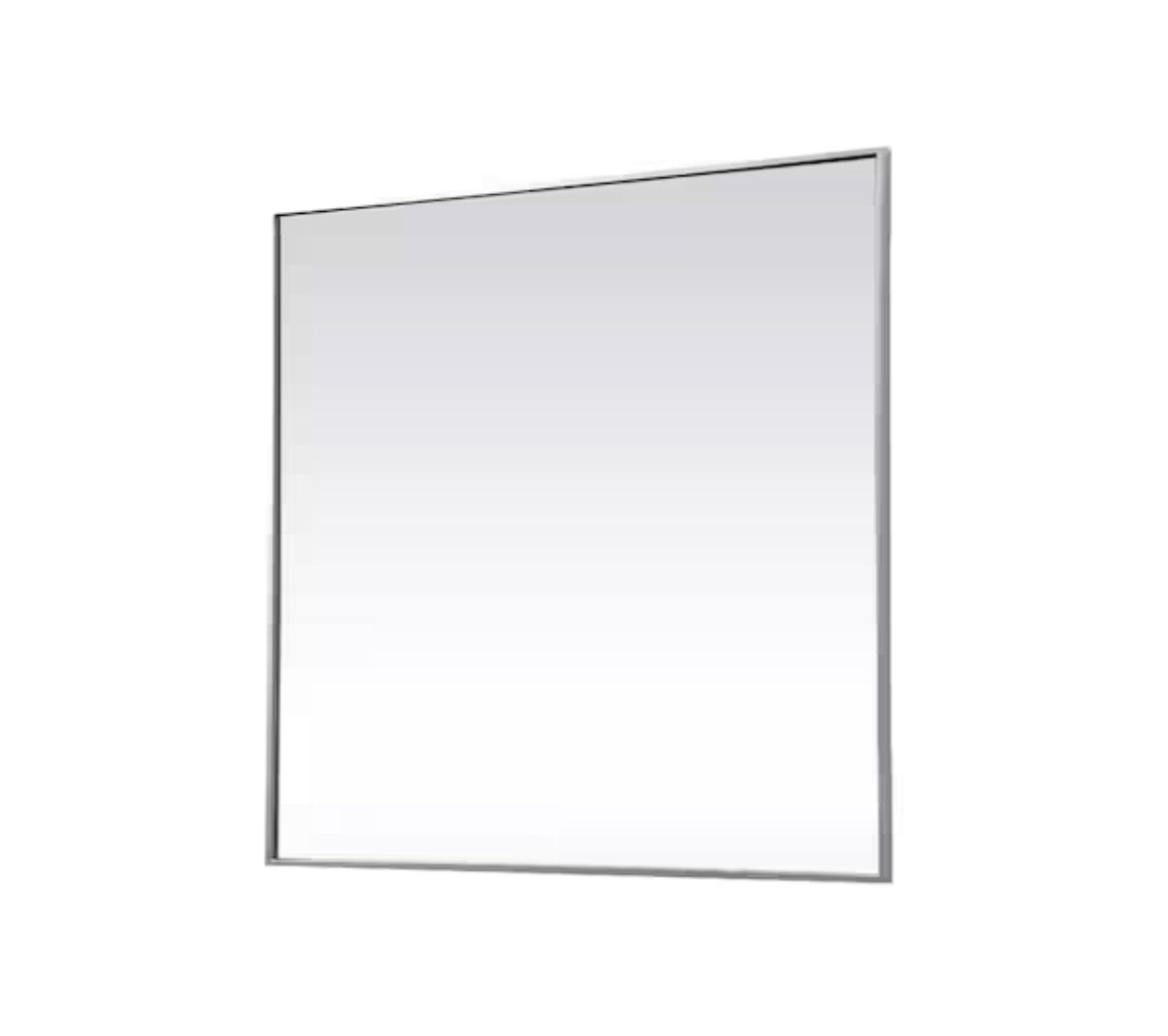 Timeless Home 42 in. W x 42 in. H x Modern Metal Framed Square Silver Mirror