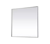 Timeless Home 42 in. W x 42 in. H x Modern Metal Framed Square Silver Mirror