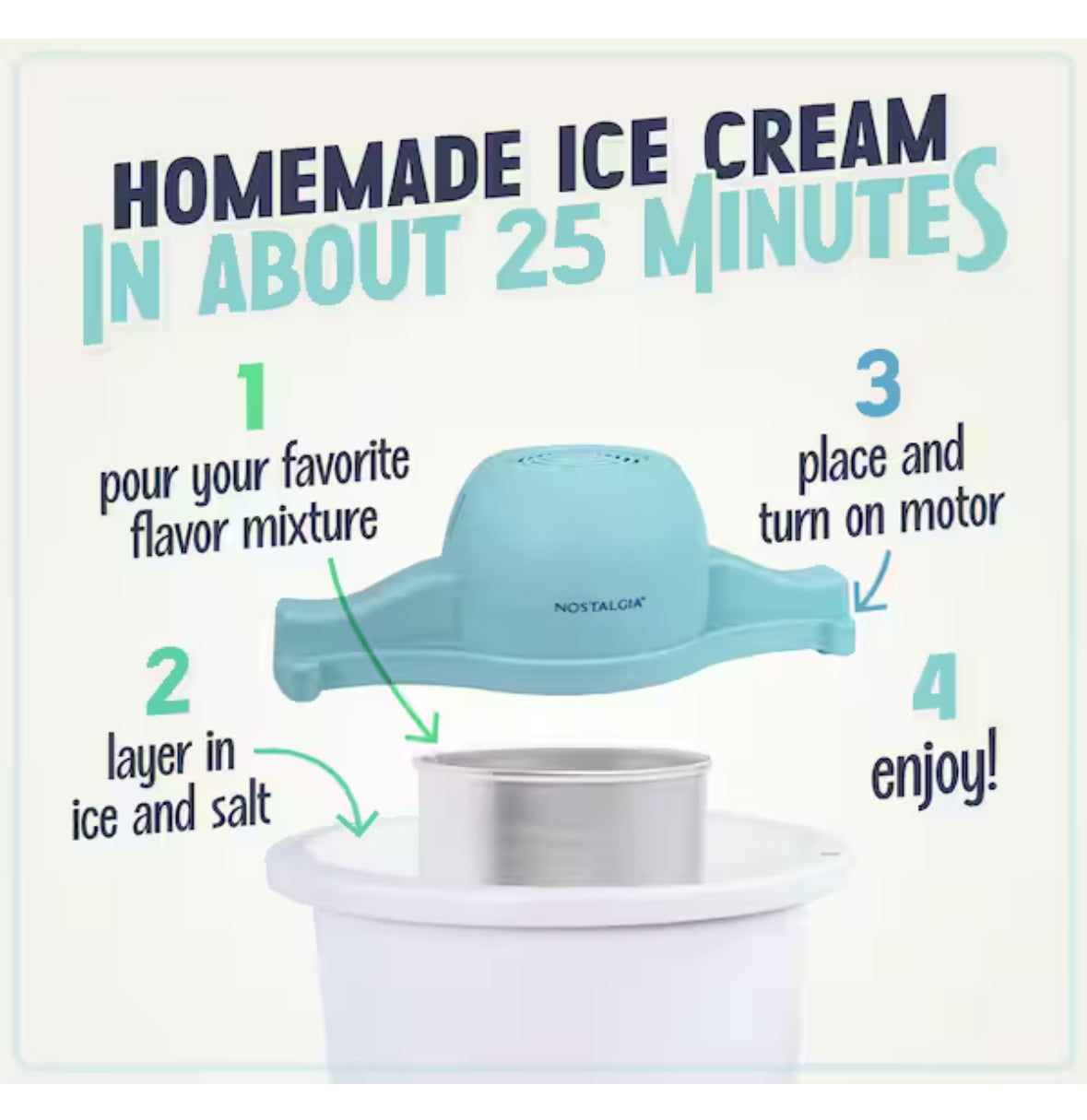 6 Qt. Blue Parlor Electric Ice Cream Maker