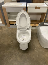 Colony 1-Piece 1.28 GPF Single Flush Elongated Toilet in White Seat Included