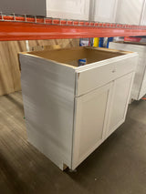 Westfield Feather White Assembled Sink Base Kitchen Cabinet (36 in. W x 23.75 in. D x 35 in. H)