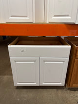 Hampton 36 in. W x 24 in. D x 34.5 in. H Assembled Base Cabinet in Satin White