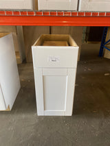 Shaker Satin White Stock Assembled Base Kitchen Cabinet with Ball-Bearing Drawer Glides (15 in. x 34.5 in. x 24 in.)