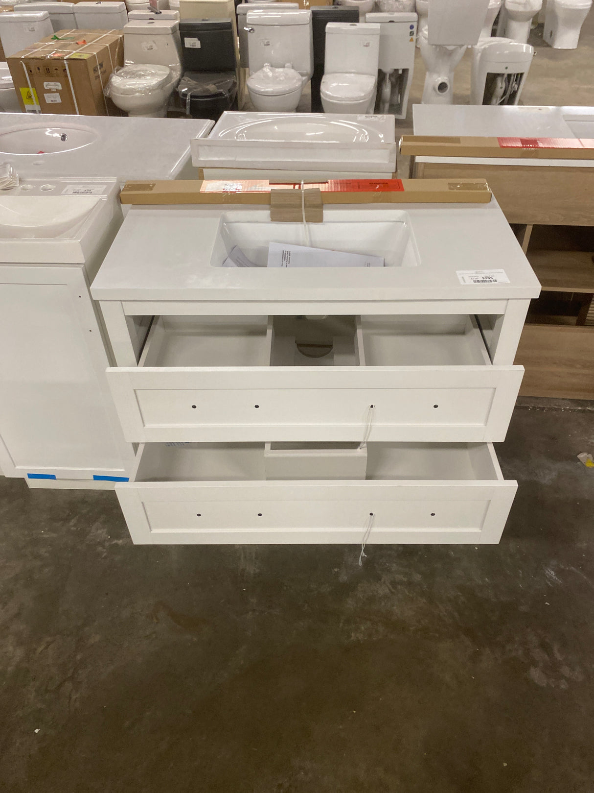 Autumn 36 in. W x 19 in. D x 34.5 in. H Single Sink Bath Vanity in White with White Engineered Stone Top