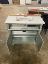 Doveton 36 in. Single Sink Sage Green Bath Vanity with White Engineered Stone Top (Assembled)