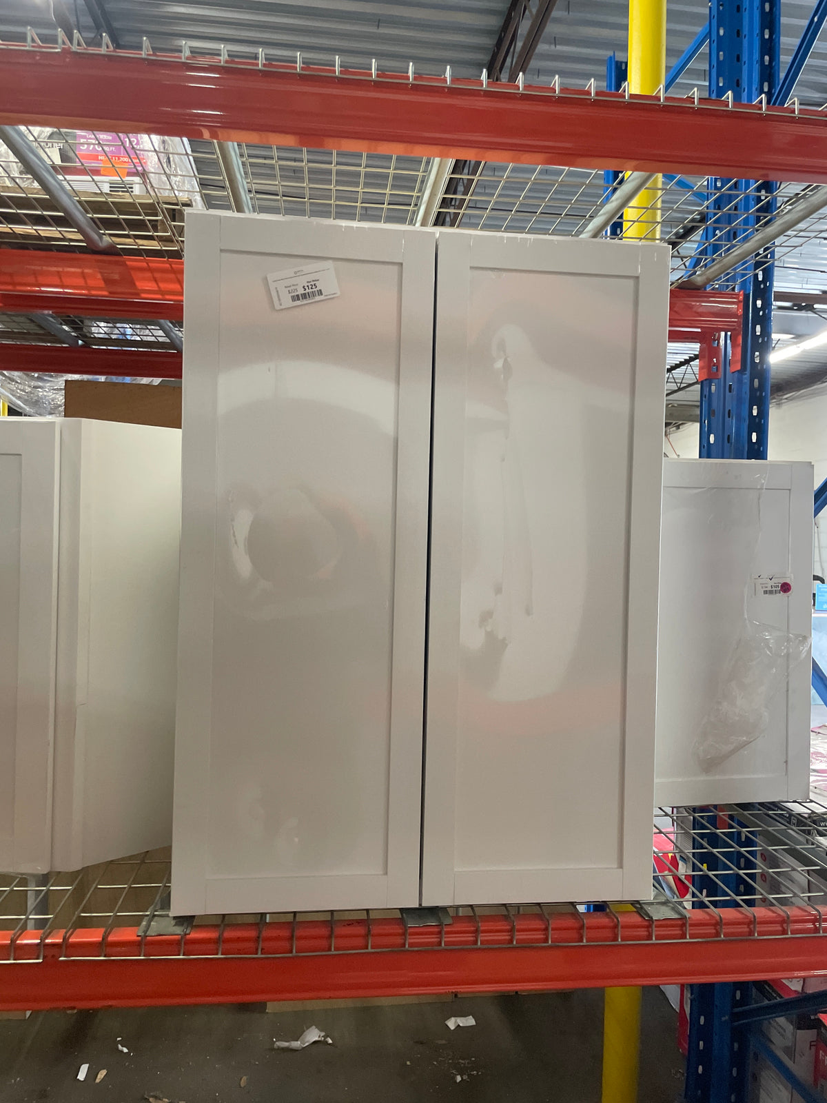 Courtland Polar White Finish Laminate Shaker Stock Assembled Wall Kitchen Cabinet 30 in. x 42 in. x 12 in.