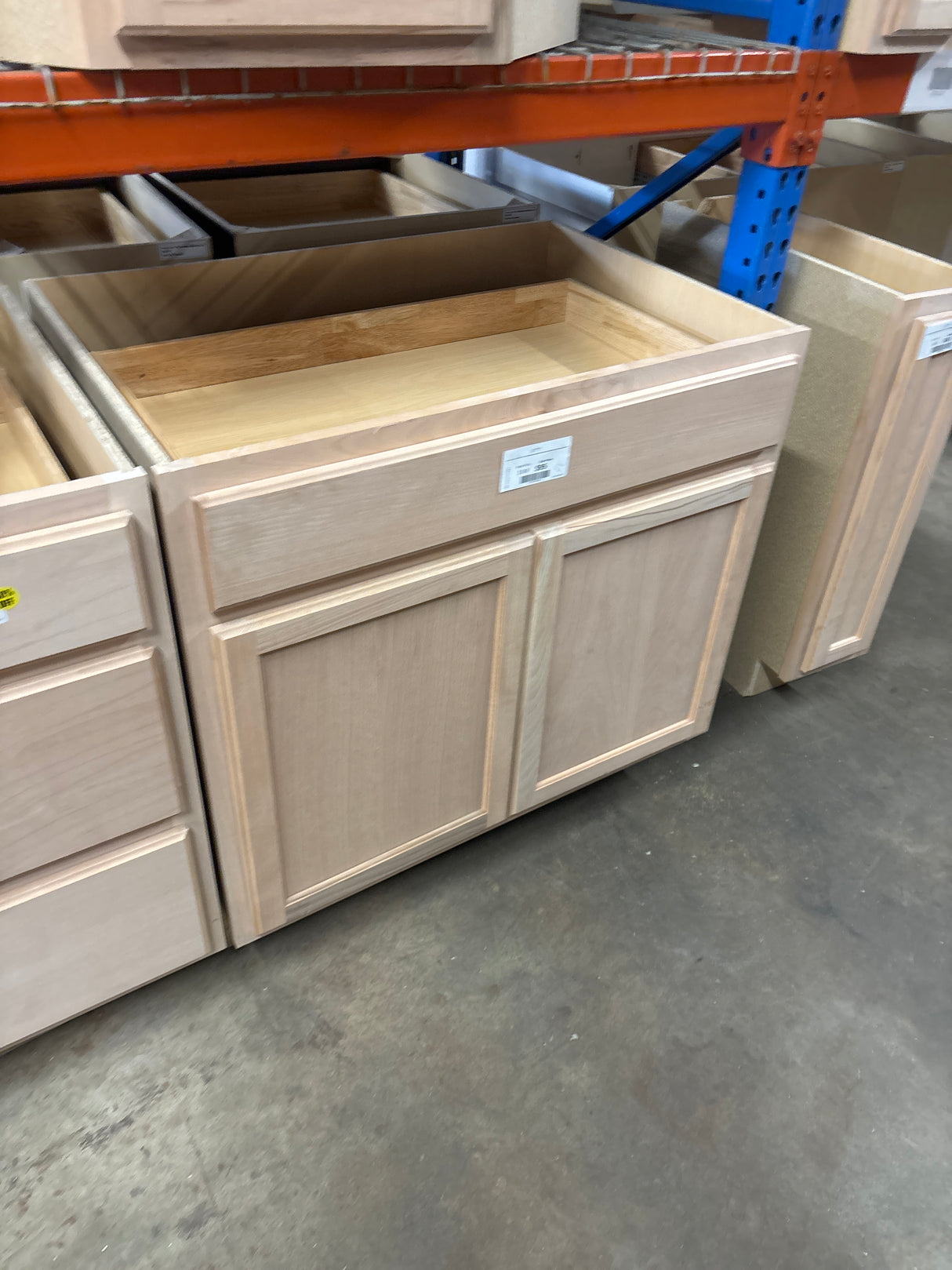 36 in. W x 24 in. D x 34.5 in. H Assembled Base Kitchen Cabinet in Unfinished with Recessed Panel