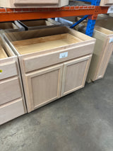 36 in. W x 24 in. D x 34.5 in. H Assembled Base Kitchen Cabinet in Unfinished with Recessed Panel