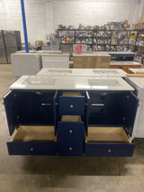 Liberty & Luxe Vanity 60"x22"x34" in Blue