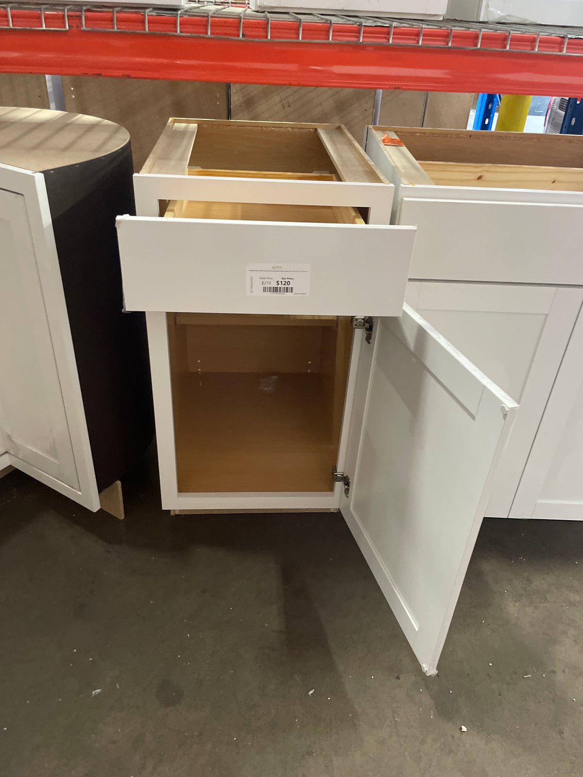 Westfield Feather White Shaker Stock Assembled Base Kitchen Cabinet (18 in. W x 23.75 in. D x 35 in. H)