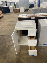 Bannister 24.5 in. W x 18.75 in. D Bath Vanity in White with Cultured Marble Top in Colorpoint White with White Sink