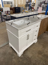 Melpark 36 in. W x 22 in. D x 34.5 in. H Bath Vanity in White with White Cultured Marble Top