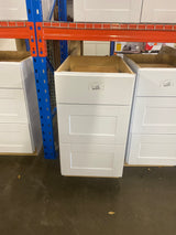 Shaker Satin White Stock Assembled Drawer Base Kitchen Cabinet with Drawer Glides (18 in. x 34.5 in. x 24 in.)