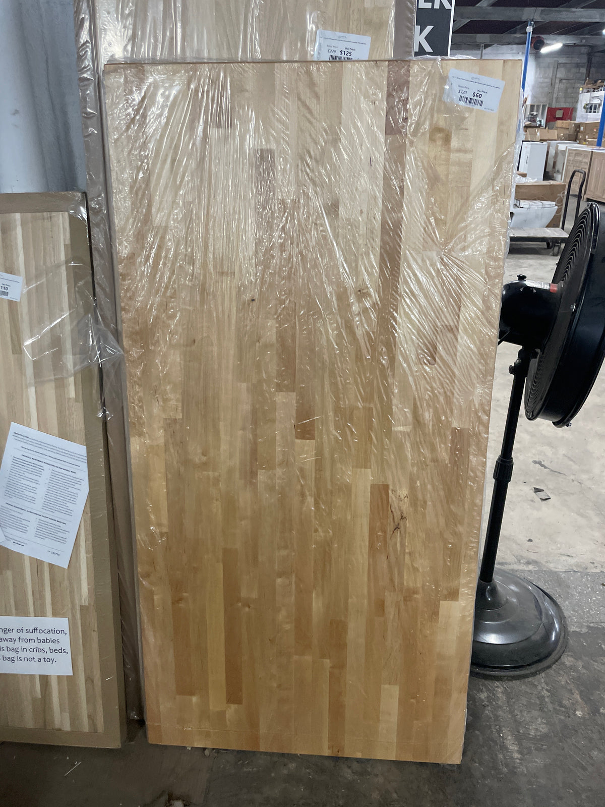 5 ft. L x 30 in. D Finished Engineered Birch Butcher Block Desktop Countertop