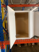 Shaker Satin White Stock Assembled Diagonal Corner Wall Kitchen Cabinet (24 in. x 30 in. x 12 in.)