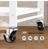 4-Tier Collapsible Storage Shelves Folding Pantry Shelves Wire Shelving in White with 20-Hooks for Garage Kitchen Room