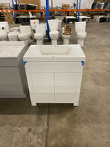 Everdean 31 in. W x 19 in. D x 34 in. H Single Sink Freestanding Bath Vanity in White with White Cultured Marble Top