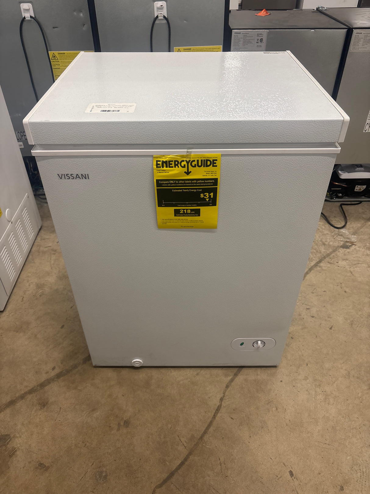 5.0 cu. ft. Manual Defrost Chest Freezer with LED Light in White Garage Ready