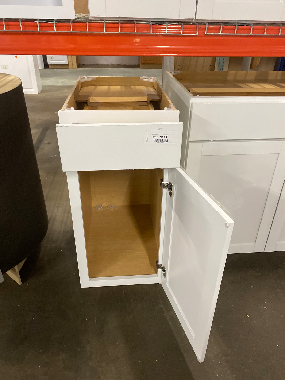 Westfield Feather White Shaker Stock Assembled Base Kitchen Cabinet (15 in. W x 23.75 in. D x 35 in. H)