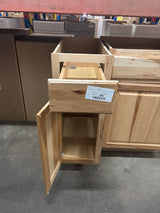 Hampton Assembled 12x34.5x24 in. Base Kitchen Cabinet with Ball-Bearing Drawer Glides in Natural Hickory