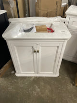Cliveden 30 in. Single Sink Freestanding Bathroom Vanity in Cameo White with Volakas Engineered Stone Top (Assembled)