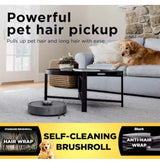 Matrix Self Emptying 13.39 in. Robotic Vacuum with Smart Navigation Self-Cleaning Brushroll in Black