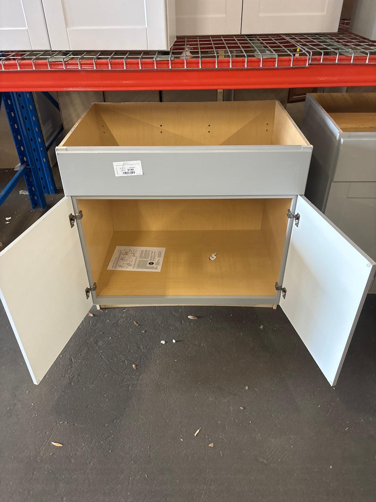 Shaker Dove Gray Stock Assembled Sink Base Kitchen Cabinet (36 in. x 34.5 in. x 24 in.)
