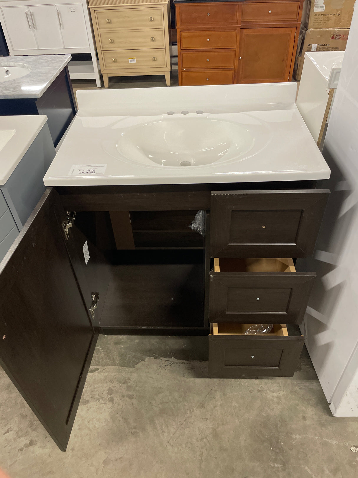 Bannister 31 in. Single Sink Dusk Bath Vanity with White Cultured Marble Top (Assembled)