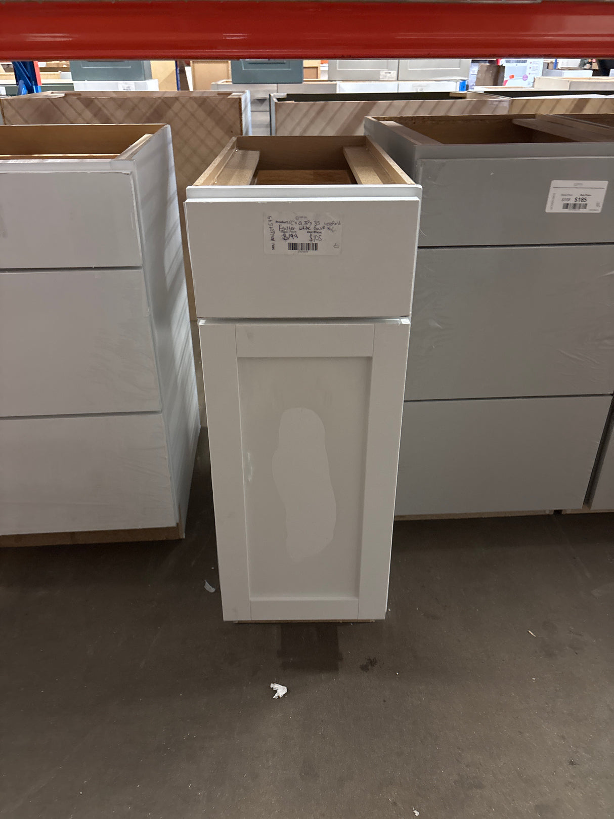 Westfield Feather White Shaker Stock Assembled Base Kitchen Cabinet (12 in. W x 23.75 in. D x 35 in. H)