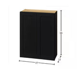 Avondale 27 in. W x 12 in. D x 36 in. H Ready to Assemble Plywood Shaker Wall Kitchen Cabinet in Raven Black