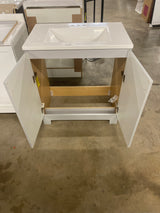 30 in. W x 19 in. D x 33 in. H Single Sink Freestanding Bath Vanity in Pearl Gray with White Cultured Marble Top