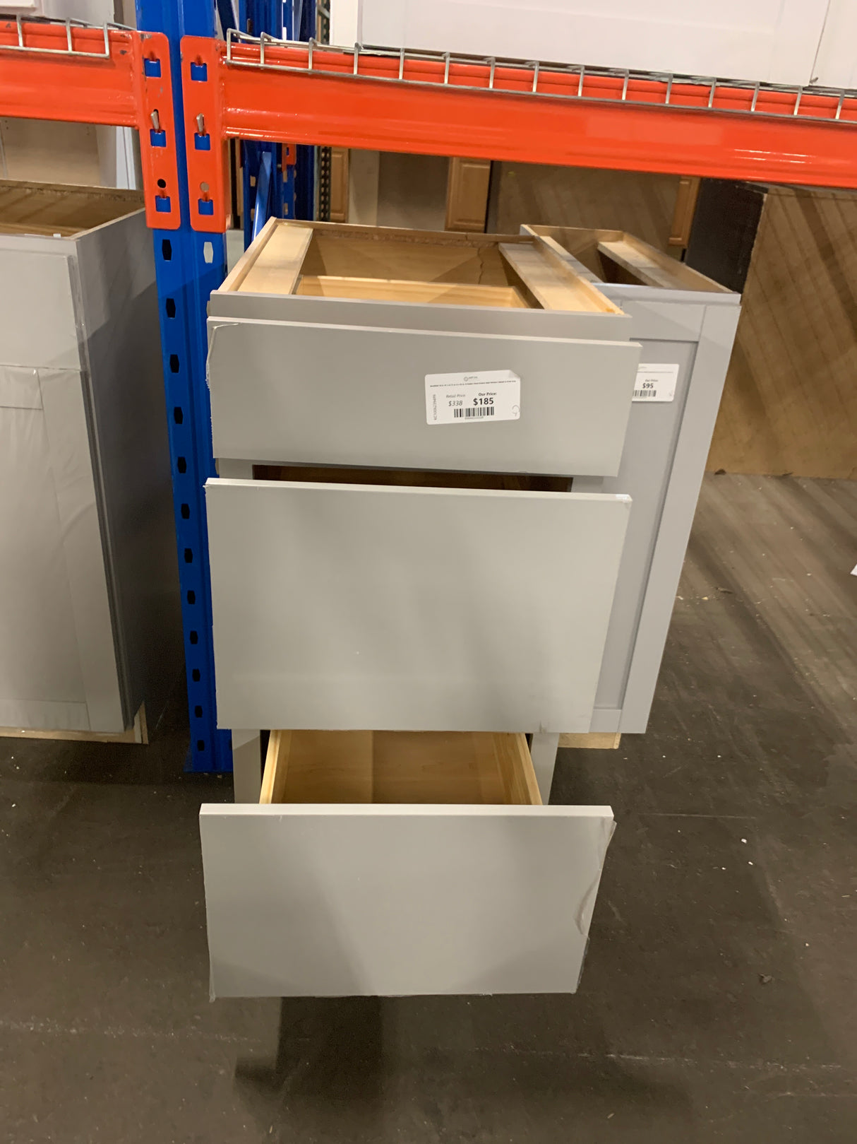 Westfield 18 in. W x 23.75 in. D x 35 in. H Shaker Stock Drawer Base Kitchen Cabinet in Dusk Gray