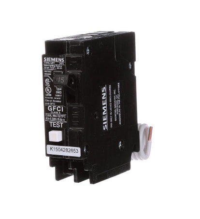 15 Amp Single Pole Type QPF2 GFCI Circuit Breaker