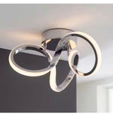 Swirl 13 in. 1-Light Modern Chrome Integrated LED Flush Mount Ceiling Light Fixture for Kitchen or Bedroom