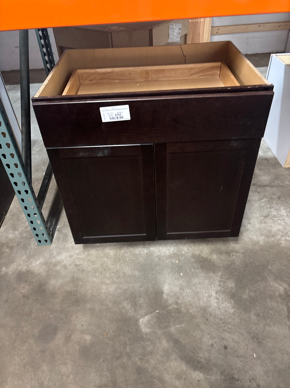 Shaker 33 in. W x 24 in. D x 34.5 in. H Assembled Base Cabinet in Java
