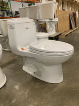 Eco UltraMax 1-Piece 1.28 GPF Single Flush Elongated Standard Height Toilet in Cotton White, SoftClose Seat Included