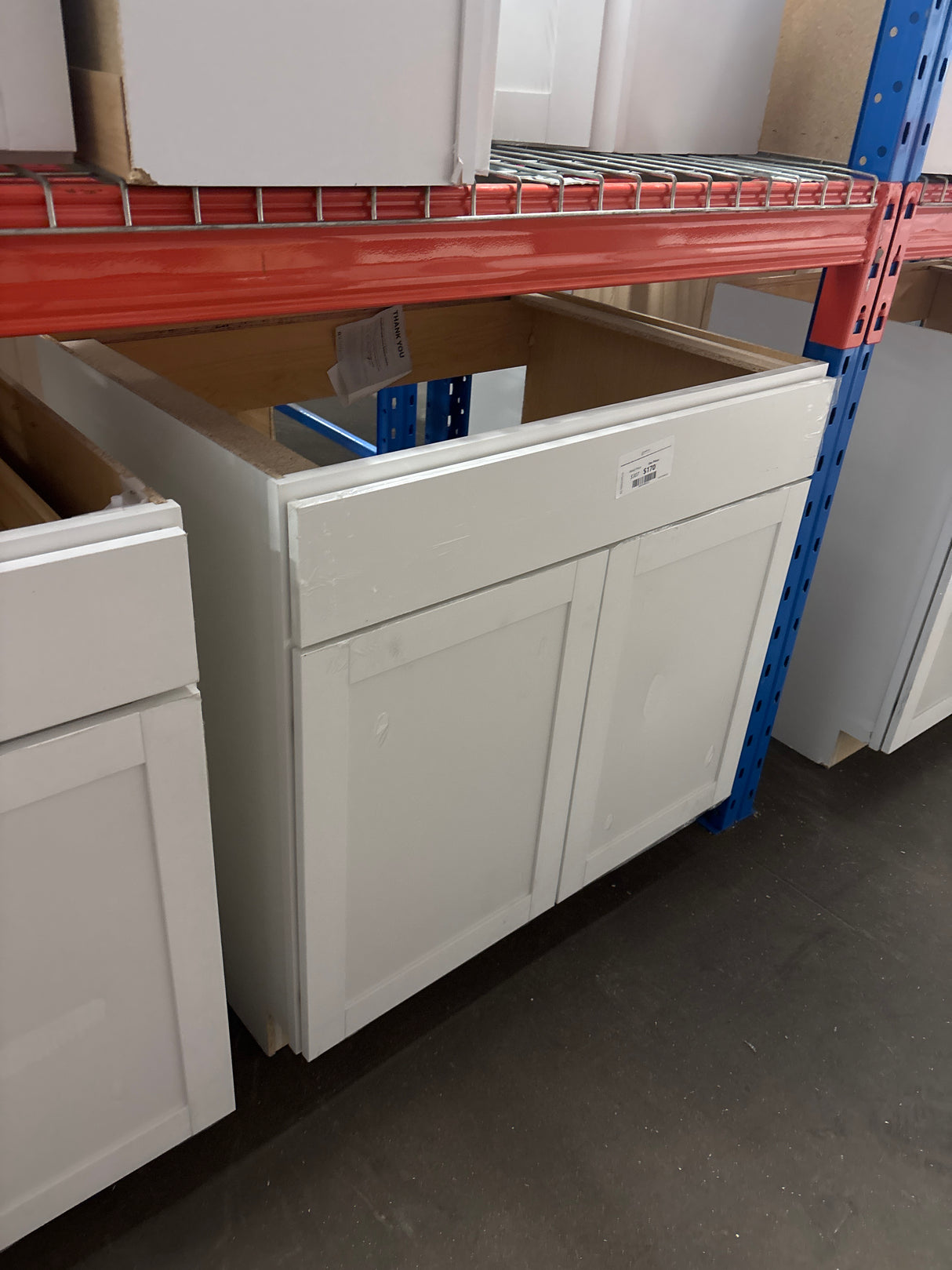 Westfield Feather White Assembled Sink Base Kitchen Cabinet (36 in. W x 23.75 in. D x 35 in. H)