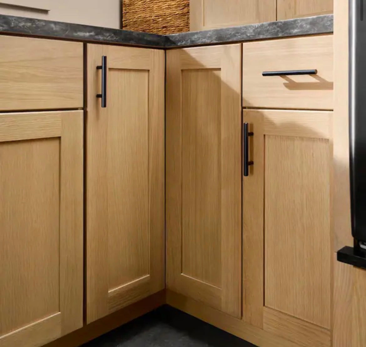 Avondale 32 in. W x 32 in. D x 34.5 in. H Ready to Assemble Plywood Shaker Lazy Susan Corner Cabinet in White Oak