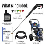 3400 PSI 2.6 GPM Gas Powered Axial Cam Pump Cold Water Pressure Washer with Soap Tank and 5 Quick Connect Tips