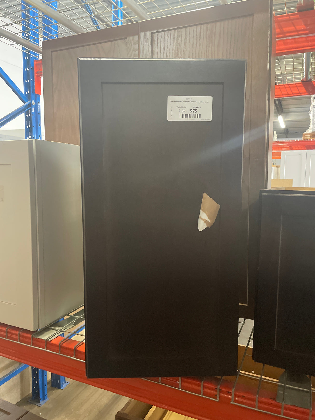 Shaker Assembled 15x30x12 in. Wall Kitchen Cabinet in Java