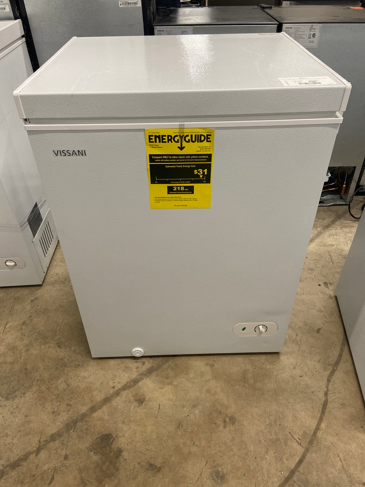 5.0 cu. ft. Manual Defrost Chest Freezer with LED Light in White Garage Ready