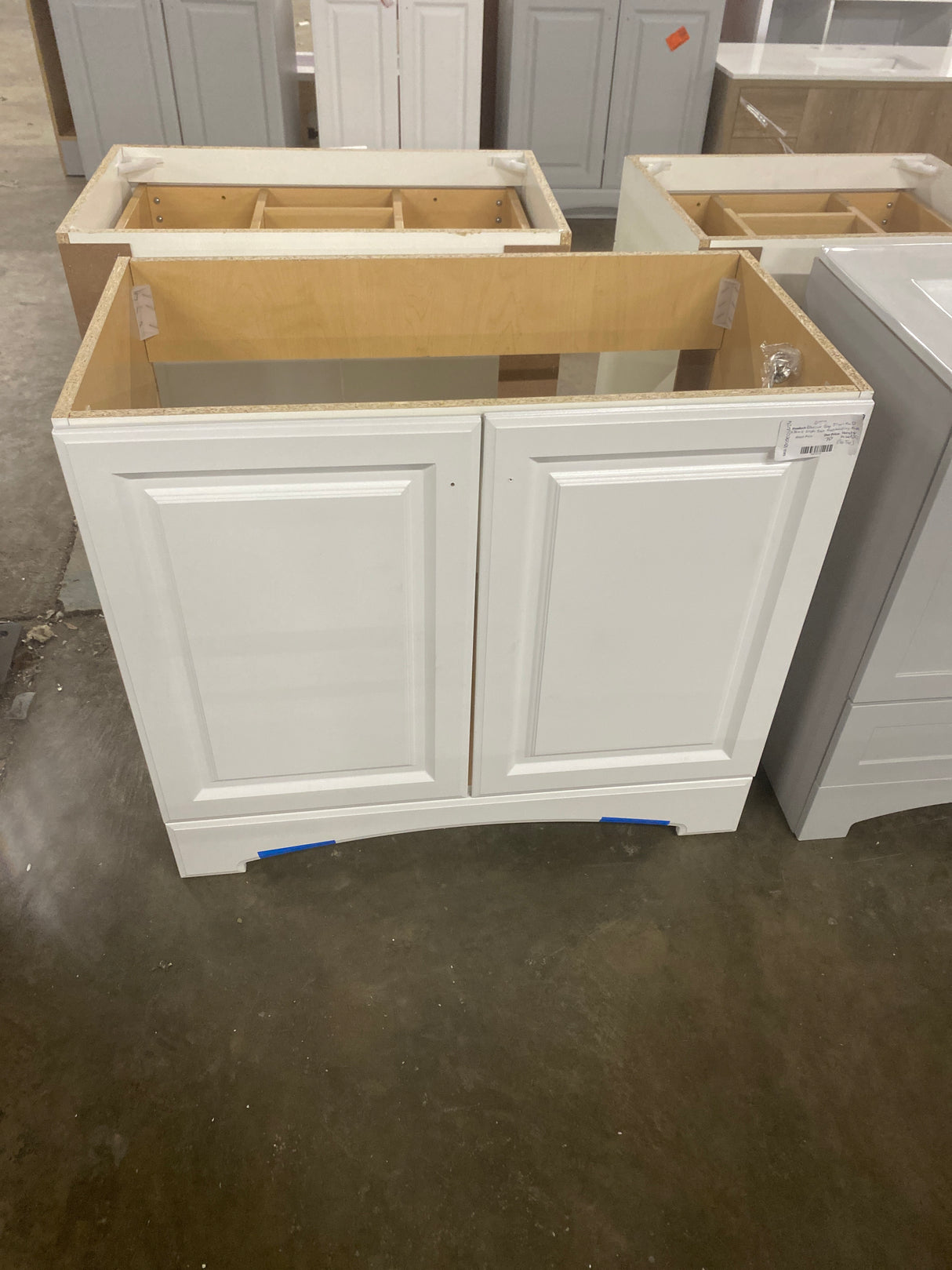 Glacier Bay 37 in. W x 19 in. D x 35 in. H Single Sink Freestanding Bath Vanity in White (No Top)